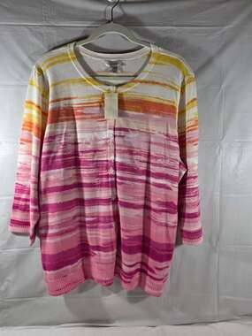 Christopher & Banks striped cardigan sweater 1x New!